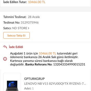 Trendyol Kargoya Verilen Ürün İade Etti