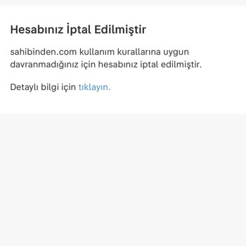 Sahibinden.com Sebepsiz Yere Hesabımı Kilitledi!