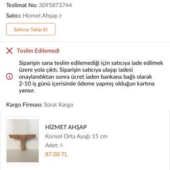 Sürat Kargo Kargomu Bilerek Getirmediler