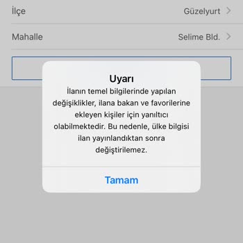 Sahibinden İlan Adresi Güncellememe Problemi