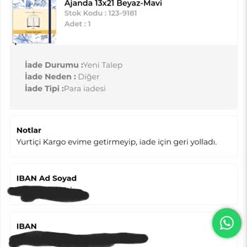 Victoria's Journals Kabul Edilmeyen İade