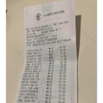 A101 Kasalarında Yapılan Alışverişler