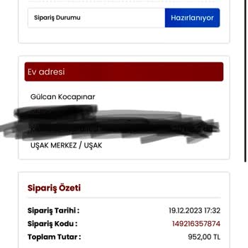 YKMkitap Kargoya Verilmeyen Sipariş İçin Bilgilendirme Talebi