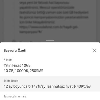Vodafone Başvururken Farklı Arandığımda Farklı Tarife Ücreti İstemesi