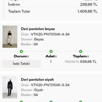 Vatkalı Deri Pantolon Şikayeti