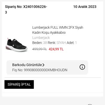 Lumberjack Siparişimi 3 Haftadır Göndermiyor