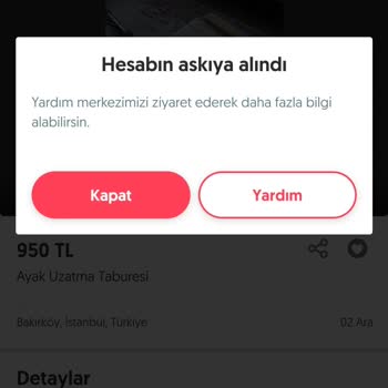 Letgo Uygulaması Hesabımı Askıya Aldı.