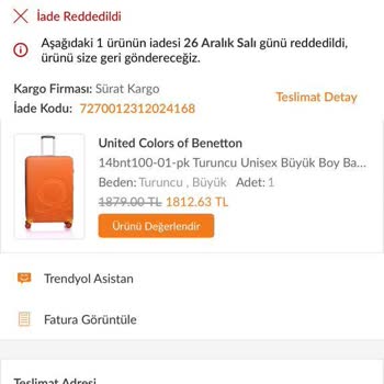 Benetton Valizlerde Kalitesiz İşçilik Ve Kırık Sap