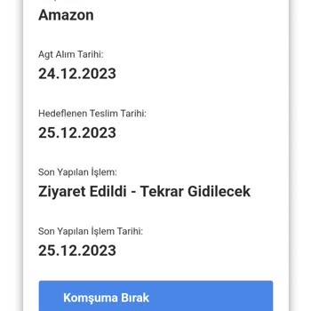 AGT Kurye (aynigunteslim.com) Amazon Siparişim 4 Gündür Gelmedi