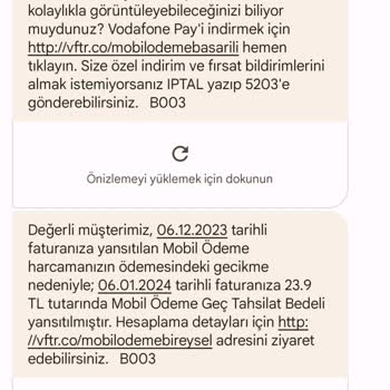 Vodafone Faturama Yansıtılan Mobil Ödeme