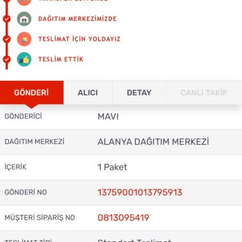 Mavi Ürünümü Teslim Etmiyor.