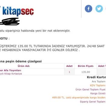Kitapsec, Zam Sonrası Sipariş İptali