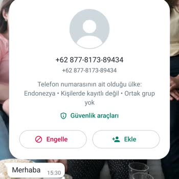 WhatsApp Yurt Dışından Gelen Mesaj