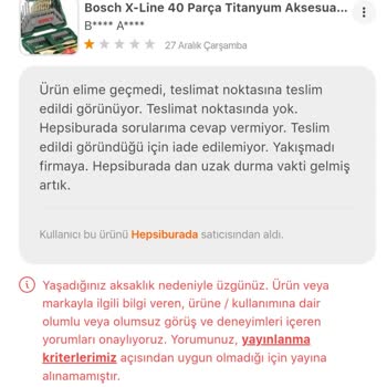 Hepsiburada Teslim Ettiğini İddia Ettiği Ürün