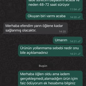 Aryagross Para İadesi Yapmadı