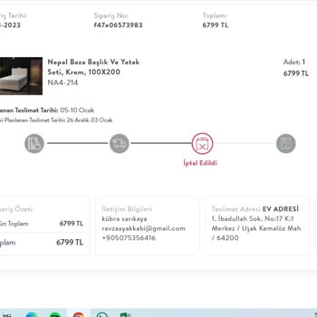 Vivense 1,5 Ay Bekle Sonra Siparişin İptal Olsun