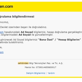 Sahibinden E-Devlet Doğrulama Sonrası Hesap Bloke İşlemi