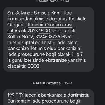 Obilet Para İadesi Yapılmadı