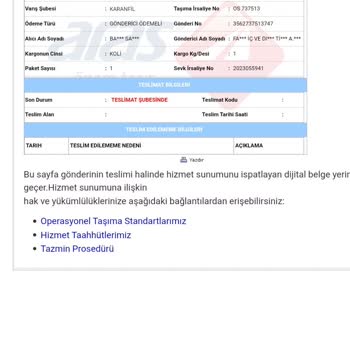 Aras Kargo Kargomu Teslimat Şubesinde Bekletiyor