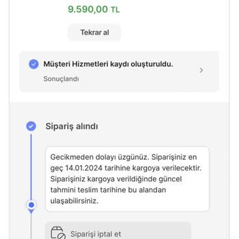 Hepsiburada -Siparişim Gönderilmiyor. Kesin Gönderim Tarihi Verilmiyor