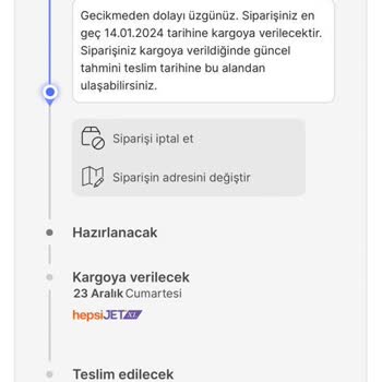 Hepsiburada -Siparişim Gönderilmiyor. Kesin Gönderim Tarihi Verilmiyor