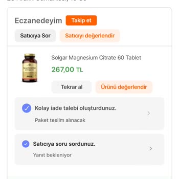 Hepsiburada Eczanedeyim Adlı Satıcı 2015 Son Kullanma Tarihli Takviyeyi Yolladı