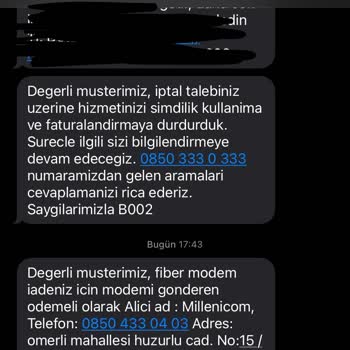 Millenicom Hizmet Feshi, Müşteriye Kesilen Cezalar