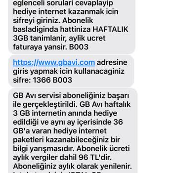 Vodafone GB Avı Servis Üyeliği