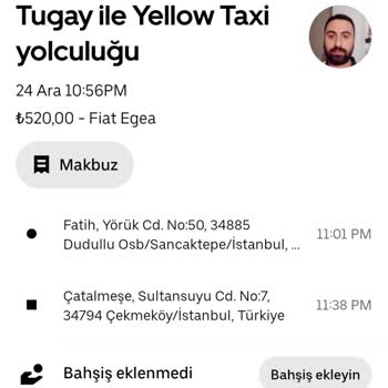 Uber İncelenmesini İstiyorum Lütfen Geri Dönüş Sağlayın
