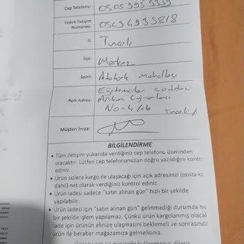 A101 Teslim Edilmeyen Ürünlerim