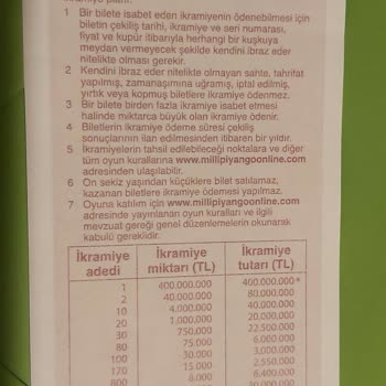 Milli Piyango Bileti Mühür Eksik