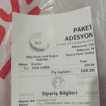 Kırşehir Dois İki Saatte Sipariş Getiriyor