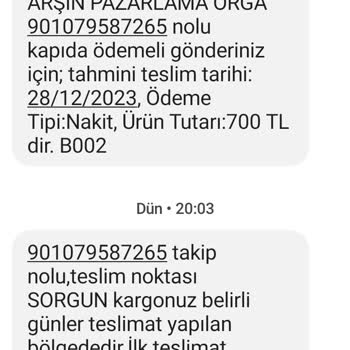 Yurtiçi Kargo Kargomun İade Edilmesini İstemiyorum