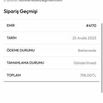 Vanilin Design Ödeme Yapmama Rağmen Ürünlerimi Göndermiyor