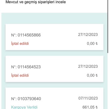 Watsons Siparişi Nedensiz İptal Etmesi