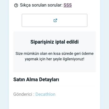 Decathlon Keyfi Sipariş İptali