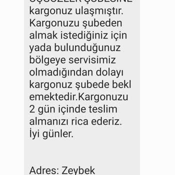 Aras Kargo'nun Merkeze 5 Dakika Yere Kargo Getirmeyeceğiz Mesajı😊