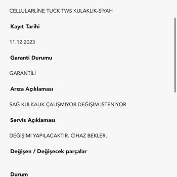 Genpa Servis 16 Gündür Değişim Bekleyen Kulaklık