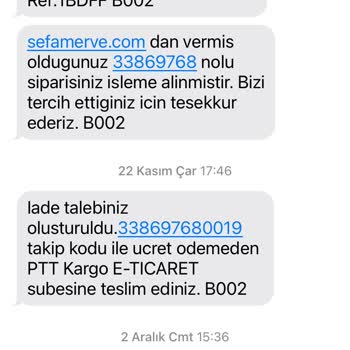 Sefamerve İademin Yapılmaması Hk*