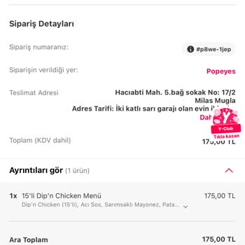 Popeyes Sipariş Hayal Kırıklığı