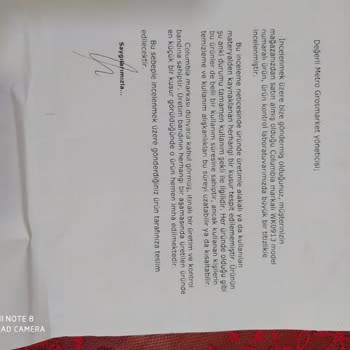 Metro Grossmarket'ten Aldığım Columbia Montun Orijinalliği Şüpheli