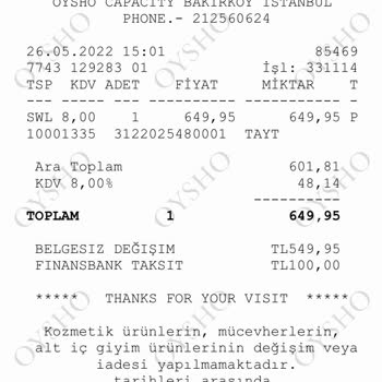 Oysho Giyim Kalitesiz Ürün, Garanti Sorunu!