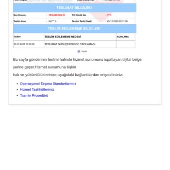 Aras Kargo Dilovası Şubesi Kargomu Teslim Etmiyor