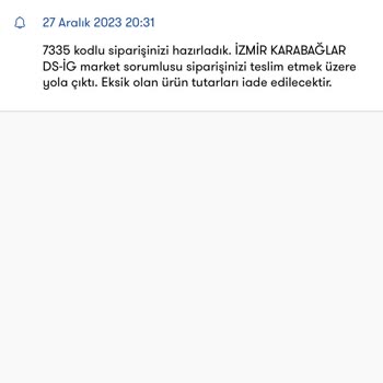 Cepte Şok Uygulaması Üzerinden Yapılan Siparişin Teslim Edilmeme Şikayeti