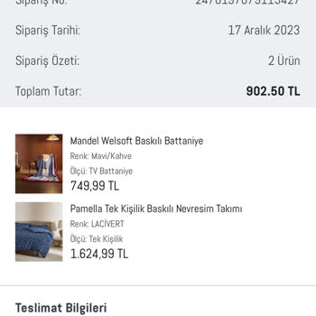 Madame Coco Online Siparişte Eksik Ve Tamamlanmayan Teslimat!
