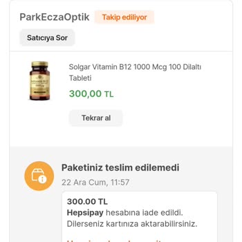 Hepsiburada Teslimatı Yapılmayan Ürün İadesi!
