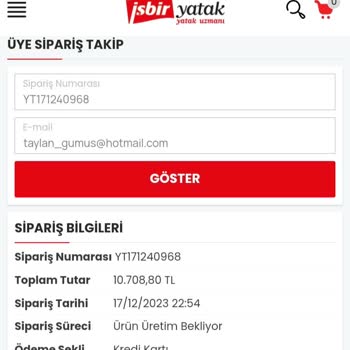 İşbir Yatak İnternet Üzerinden Satış Sonrası Müşteri Hizmetleri Sorunları