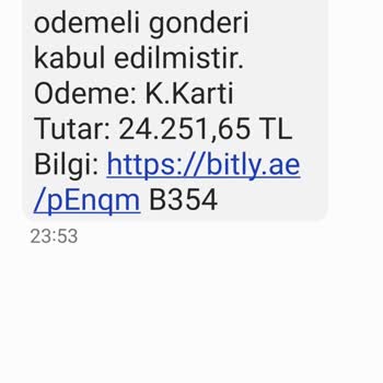 PTT Kargo Telefonuma Gelen Mesaj
