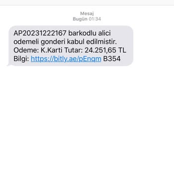 PTT Kargo Şüpheli Kargo Mesajı Ve Haksız Tutar Talebi