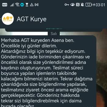 AGT Kurye Adreste Sorun Olmamasına Rağmen İade Ediyor